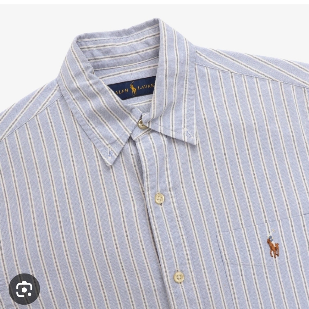 POLO RALPH LAUREN | NWT XL Classic Oxford Shirt | blue white grey stripes